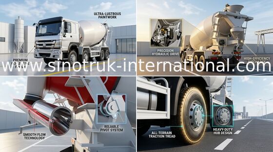 SINOTRUK HOWO 구체 믹서 트럭 16CBM 371HP 8X4 LHD ZZ1317N3667A