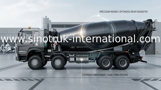 SINOTRUK HOWO 8x4 LHD 콘크리트 믹서 트럭 371HP