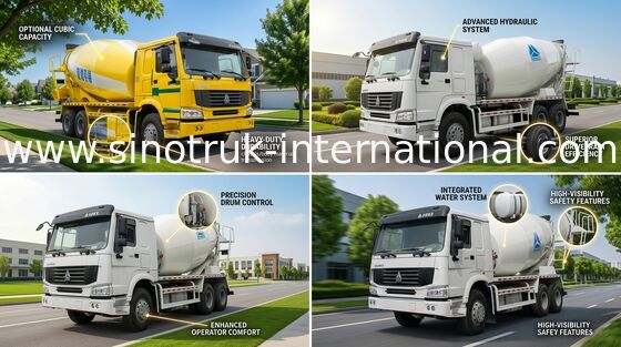구체 믹서 트럭 SINOTRUK HOWO 12CBM 336HP 6X4 LHD ZZ5257GJBN4048W