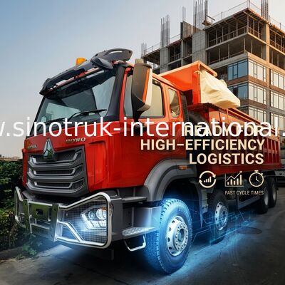 슈퍼 베어링 HOWO 8×4 레드 티퍼 371HP 강력한 힘, 27CBM 큰 용량, 80 ′′ 100T 무거운 짐 운송