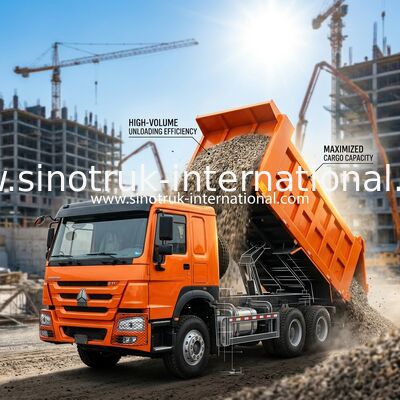 371HP 6x4 덤프트럭 20.01CBM 중량용 효율성을 위한 유료 화물 마스터링