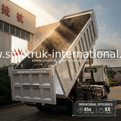 SINOTRUK HOHAN Howo 덤프 트럭 팁퍼 중부 하중 Weichai 엔진 6 × 4 LHD 직사각형 화물 상자 흰색 19-20CBM