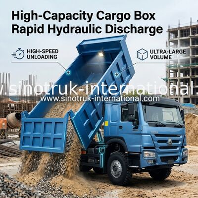 380hp Sinotruk Howo 8x4 덤프 트럭 12 바퀴 HW76 ZZ3317V3567B1R RHD 우아한 파란색