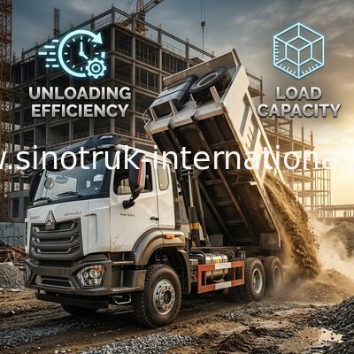 HOWO NX 371HP 6*4 20m3 중부 승강기 덤프 트럭 효율적인 중부 승강기 화물 몸체와 함께 높은 성능