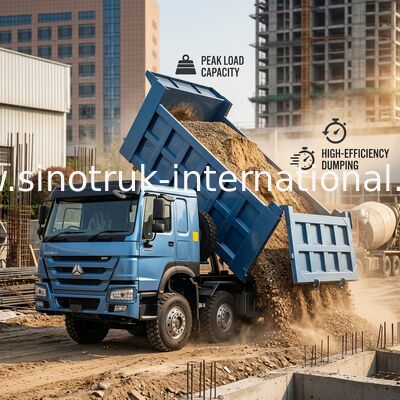티퍼 트럭 시노트룩 HOWO 380HP 12 휠 LHD 31 톤 20-30CBM ZZ3317N3567B1R