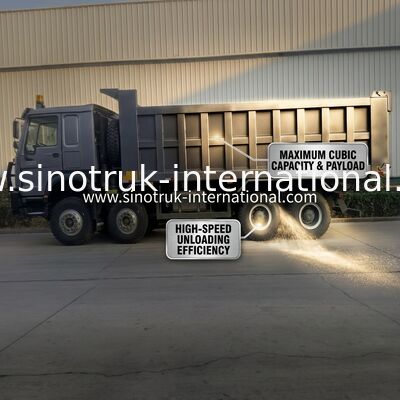 티퍼 트럭 시노트룩 호한 400hp 10 바퀴 Lhd 40톤 20-30cbm ZZ3317N356JB1 회색