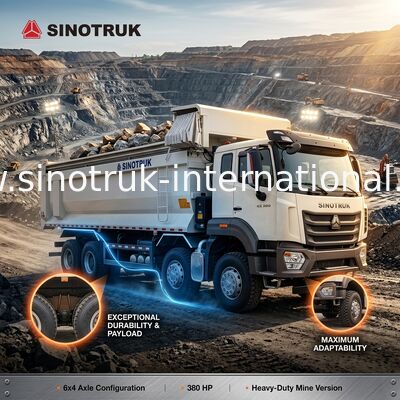 시노트루크 호한 신형 HOWO 티퍼 덤프 트럭 N7 6 × 4 10 바퀴 380hp RHD U형 자동 텐발
