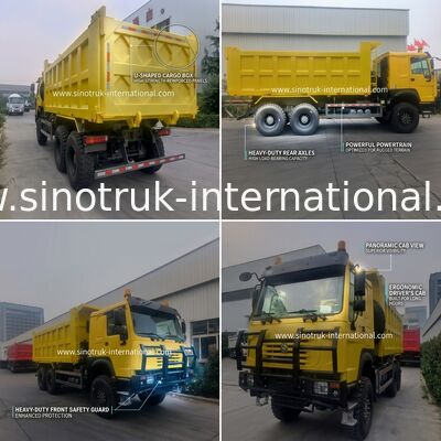 시노트룩 호보 틱퍼 덤프 트럭 6 × 6 사륜 구동 14.00R20 단일 타이어 380hp