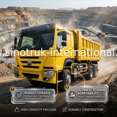 시노트룩 호보 템퍼 덤프 트럭 웨이차이 380HP 10 휠 6 × 4 Rhd 20CBM