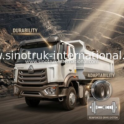 마이닝을 위한 HOWO N7 LHD 12 바퀴 8X4 400HP 덤프트럭