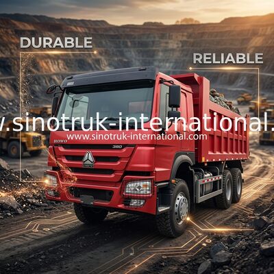 시노트럭 호우 티퍼 덤프 트럭 380hp 6 × 4 20CBM 상자 10 바퀴