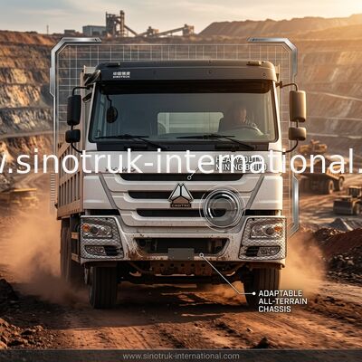 SINOTRUK HOWO 내보자 덤프트럭 6×4 400HP 20CBM 하얀 LHD 10Wheels
