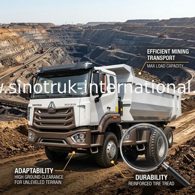 Ｕ 타입을 채굴하기 위한 HOWO N7 택시 LHD 12 바퀴 8X4 400HP 덤프트럭