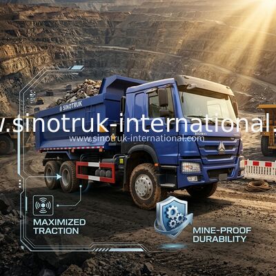 풀 드라이브 저연료 소비 380HP 블루 HOWO 티퍼 트럭 RHD 6 × 6 10 바퀴