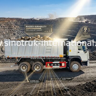 RHD 6×6 10바퀴 화이트 HOWO 티퍼 트럭 풀드라이브 고마력 380HP
