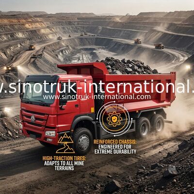 시노트룩 호보 틱퍼 덤프 트럭 380hp 6 × 4 20CBM U형 박스 10 바퀴