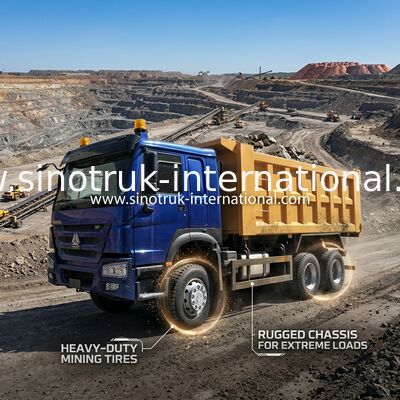 푸른 노랑 SINOTRUK HOWO 400HP 6x4 내보자 덤프트럭 LHD II유로