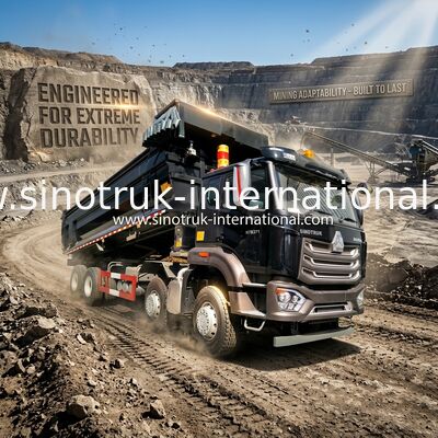 시노트루크 HOWO 내보자 덤프트럭 8X4 371 에이치피 12 바퀴 검정색 N7 ZZ3317V386JB1R