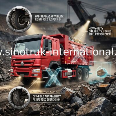 빨간 SINOTRUK HOWO 371HP 6x4 내보자 덤프트럭 LHD
