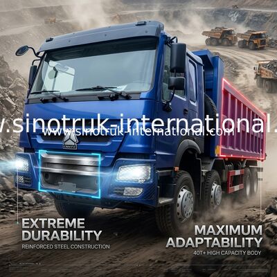 SINOTRUK 푸른 HOWO 400HP 8×4 내보자 덤프트럭 LHD