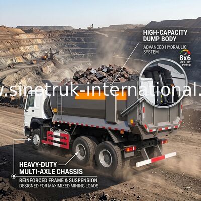 내보자 덤프트럭 SINOTRUK HOWO 25t 336HP 6X4 LHD 10 - 25CBM ZZ3257N3647A