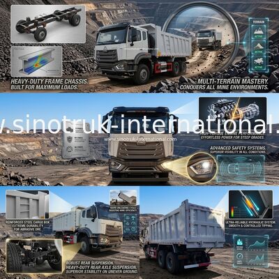 산업을 채굴하기 위한 SINOTRUK HOHAN 과중한 업무 내보자 덤프트럭