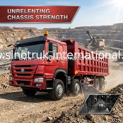 SINOTRUK 빨간 HOWO 400HP 8×4 내보자 덤프트럭 LHD