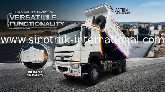 6x4 Lhd Howo 미니 덤프 트럭 10 휠 371hp