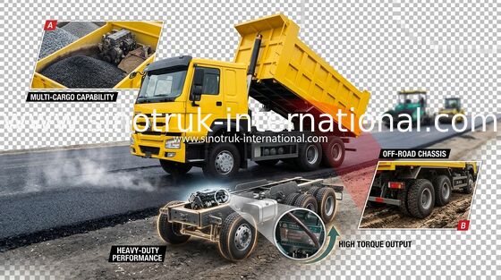 사용하여 파기 위한 371HP LHD SINOTRUK HOWO 6x4 덤프트럭