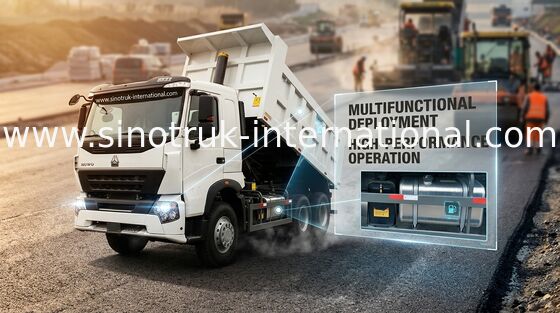 LHD 371HP Sinotruk Howo 덤프 트럭 팁 주는 사람 덤프 트럭 6200 * 2300 * 1600mm 화물 몸