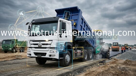 복부 드는 상업적인 덤프 트럭 Sinotruk Howo 5400 * 2300 * 1500mm 화물 몸
