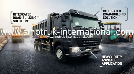 20 CBM 30 - 40 톤 SINOTRUK 덤프 트럭 LHD 371 HP 6X4 정면 드는 체계