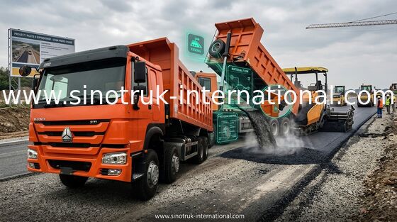 낮은 연료 소모량 능률적인 팁 주는 사람 덤프 트럭 371HP 8x4 RHD SINOTRUK HOWO