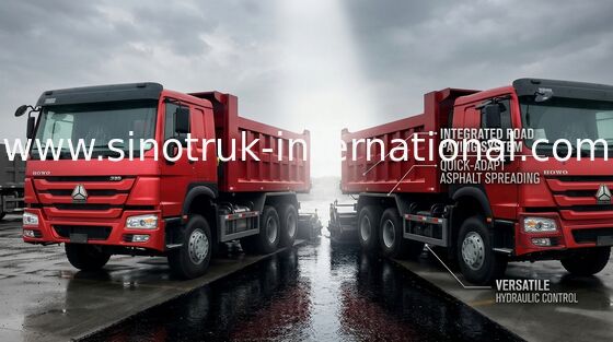 톤 백색/빨강 광산업 Sinotruk Howo 덤프 트럭 336HP 6X4 RHD는 30/녹색이 됩니다