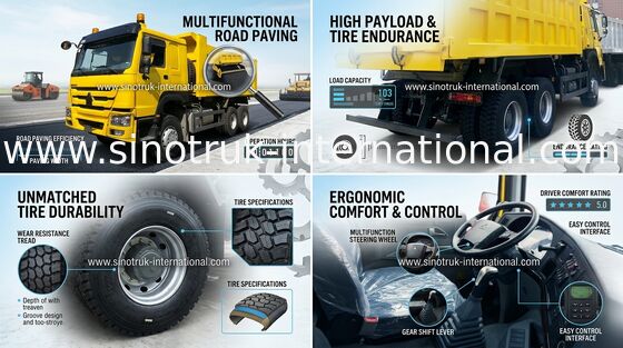 290HP LHD 6x4 덤프트럭 SINOTRUK HOWO를 사용하는 건설 마이닝