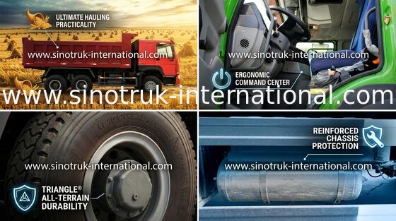 상업적인 덤프 트럭 SINOTRUK HOWO ZZ3257N3447A는 채광을 위한 숙소를 골라냅니다