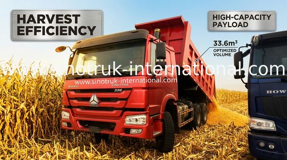 6 x 4 371HP 나르는 퇴비 쉬운 가동을 위한 퇴비 팁 주는 사람 덤프 트럭