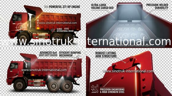 수력 전기 건축 팁 주는 사람 덤프 트럭, SINOTRUK Coalmining 덤프 트럭