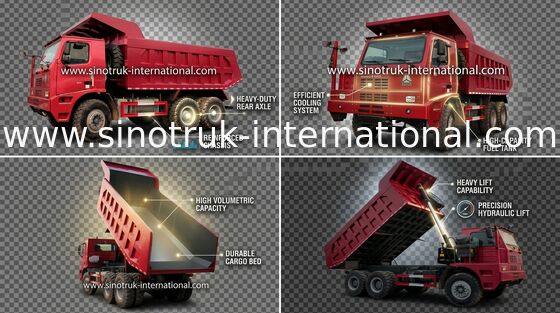 팁 주는 사람 덤프 트럭 SINOTRUK HOWO 70 채광 LHD 6X4 371HP 70tons ZZ5707S3840AJ