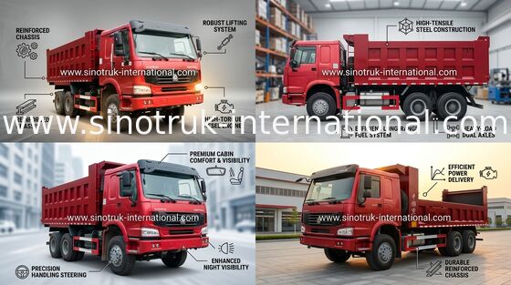 SINOTRUK HOWO 팁 주는 사람 덤프 트럭 6X4 10-25cbm 짐 30tons 상품 ZZ3257N3647A