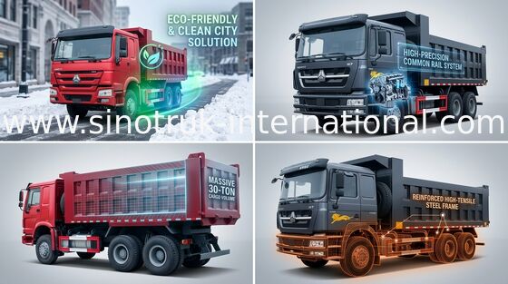 팁 주는 사람 덤프 트럭 SINOTRUK HOWO 10는 371HP 짐 25-40tons 10-25CBM 상품을 선회합니다