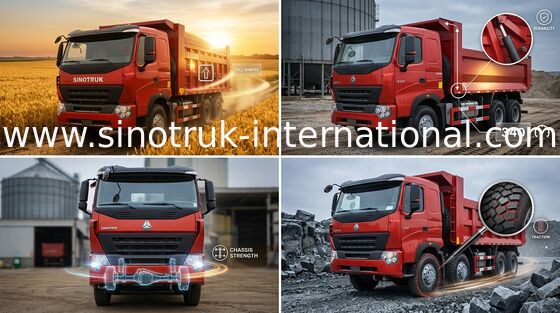 ZZ3257N3847N1 채광을 위한 SINOTRUK 팁 주는 사람 덤프 트럭 HOWO A7 371HP 엔진