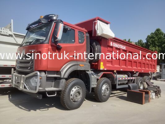 371HP 엔진, 40-50T 용량 및 대형 운송용 8×4 드라이브를 갖춘 Sinotruk NX 티퍼 덤프 트럭 레드