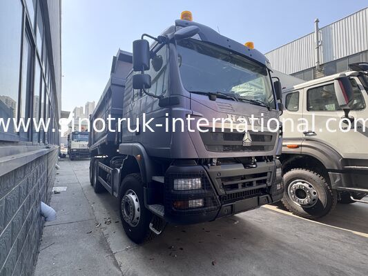 시노트룩 HOWO TX 모델 371HP LHD 틱퍼 덤프 트럭 6X4 U형 경고등과 함께 회색