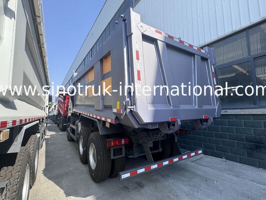 시노트룩 HOWO TX 모델 371HP LHD 틱퍼 덤프 트럭 6X4 U형 경고등과 함께 회색