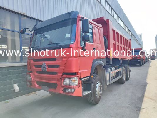 튼튼한 빨간색 6*4 팁 주는 사람 트럭 20 입방 미터 371HP 엔진, 광산 운송을 위한 40-50 톤 탑재량