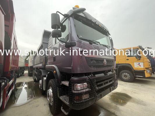 중량 HOWO TX 8X4 틱퍼 트럭 400HP 16T 후방 축이 9.5T 회색