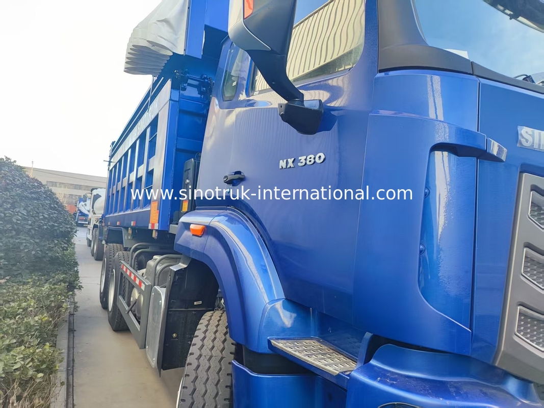 강력한 다재다능 HOWO 6x4 380HP 블루 덤프 트럭 20CBM 평방 화물 상자와 방수 텐트 플립 코브