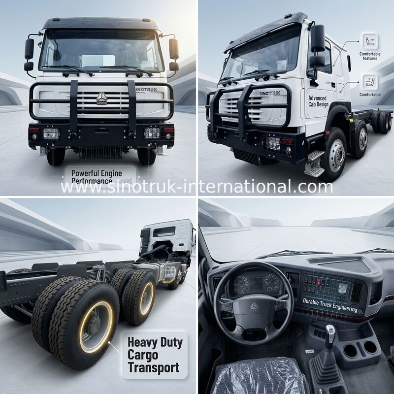 시노트럭 HOWO 8X4 화물 트럭 400hp 12 바퀴 귀신 얼굴 카비