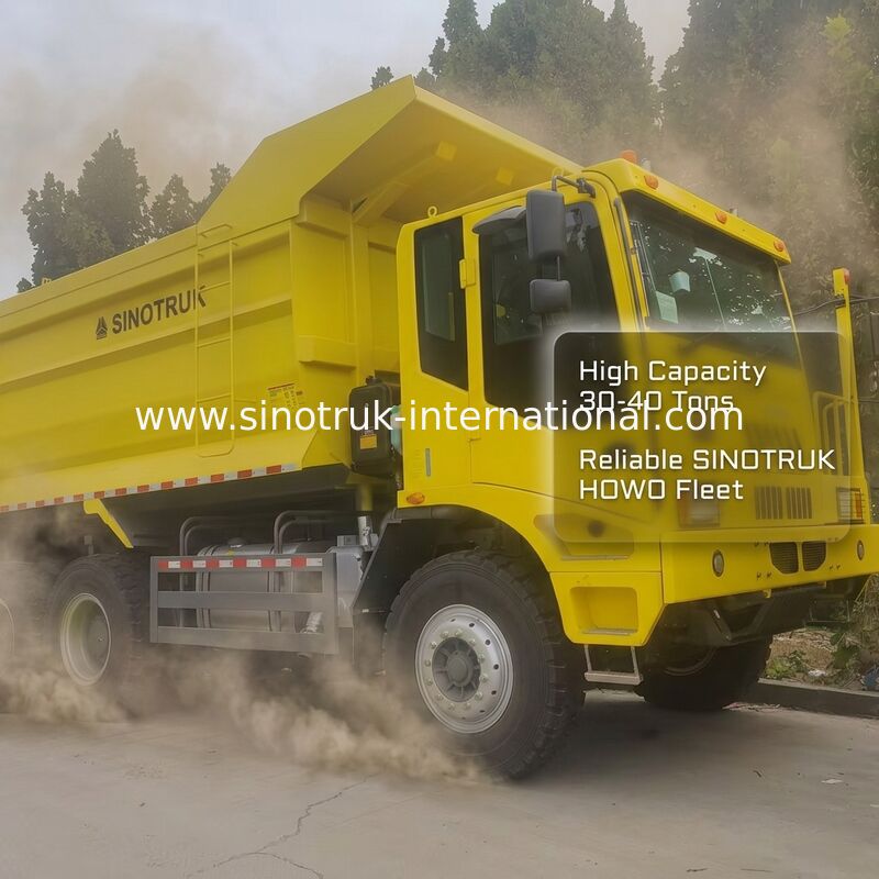 430HP 엔진 6x4 드라이브 모델 및 16mm 바닥 두께 화물 상자를 갖춘 Sinotruk 광업 덤프 트럭